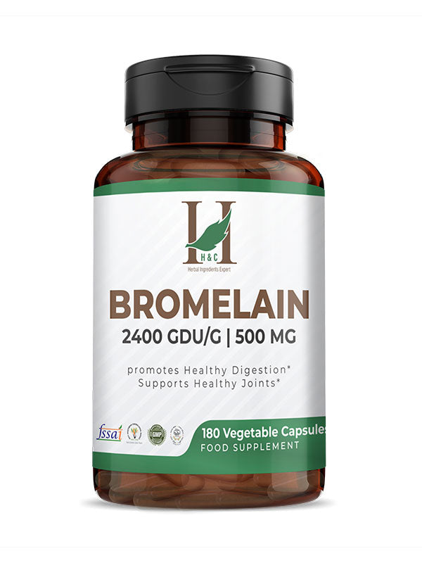 H&C Bromelain Veg. Capsules 500 mg (2400 GDU/g) - 180 Capsules from Pineapple Extract