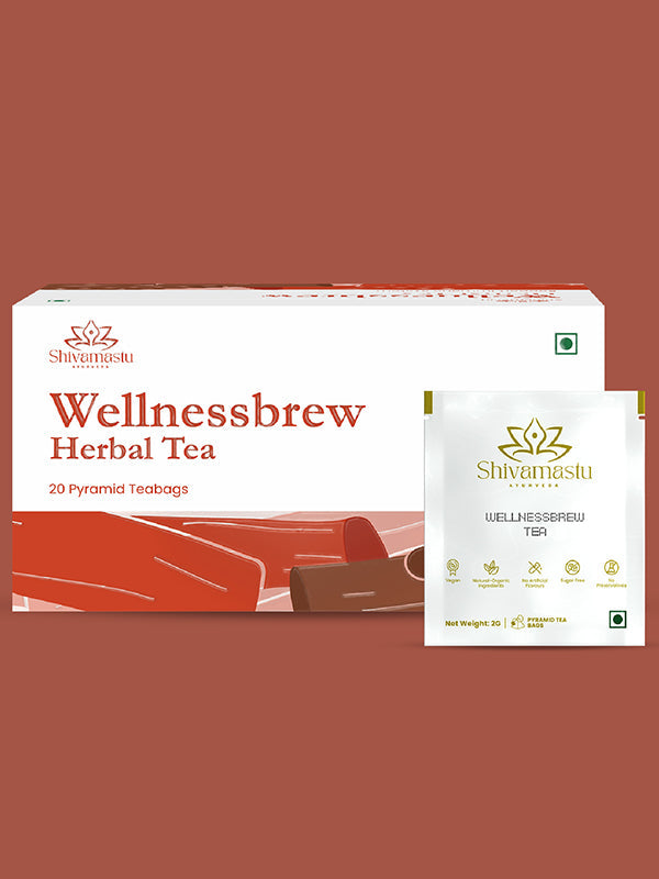 Wellnessbrew Herbal Tea - 20 Pyramid Teabags - By Shivamastu Ayurveda